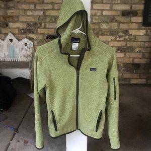 Small zip up Patagonia hooded sweatshirt.